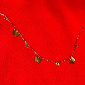 Gold butterfly necklace